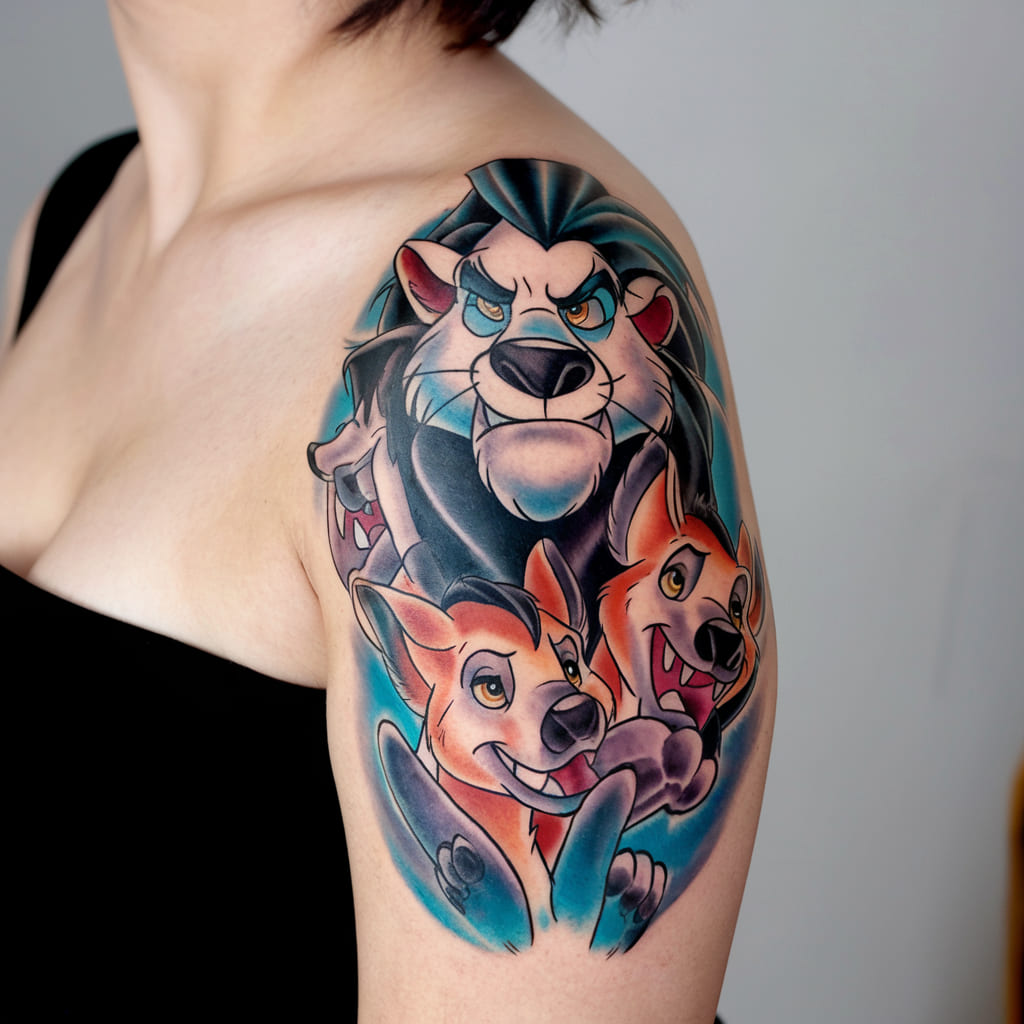 Scar and Hyenas Tattoo