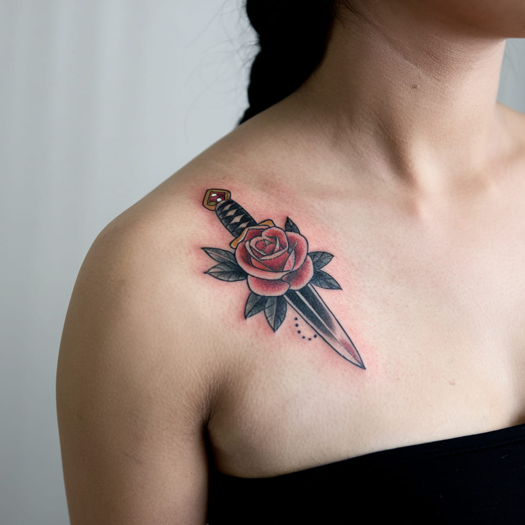 Small Dagger with a Rose