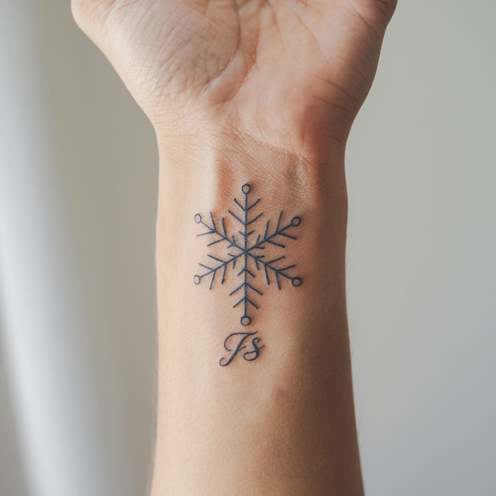 Small Snowflake with Initials