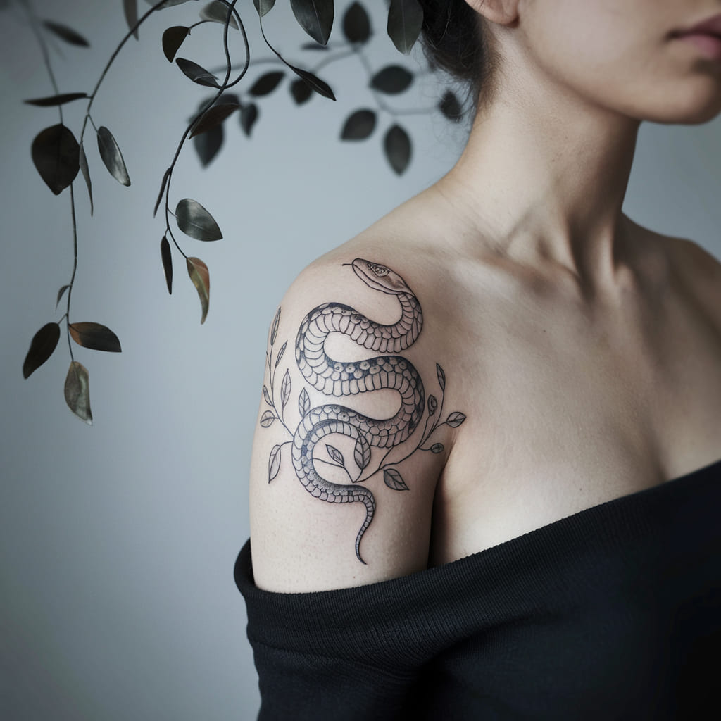 Snake and Vine Tattoo