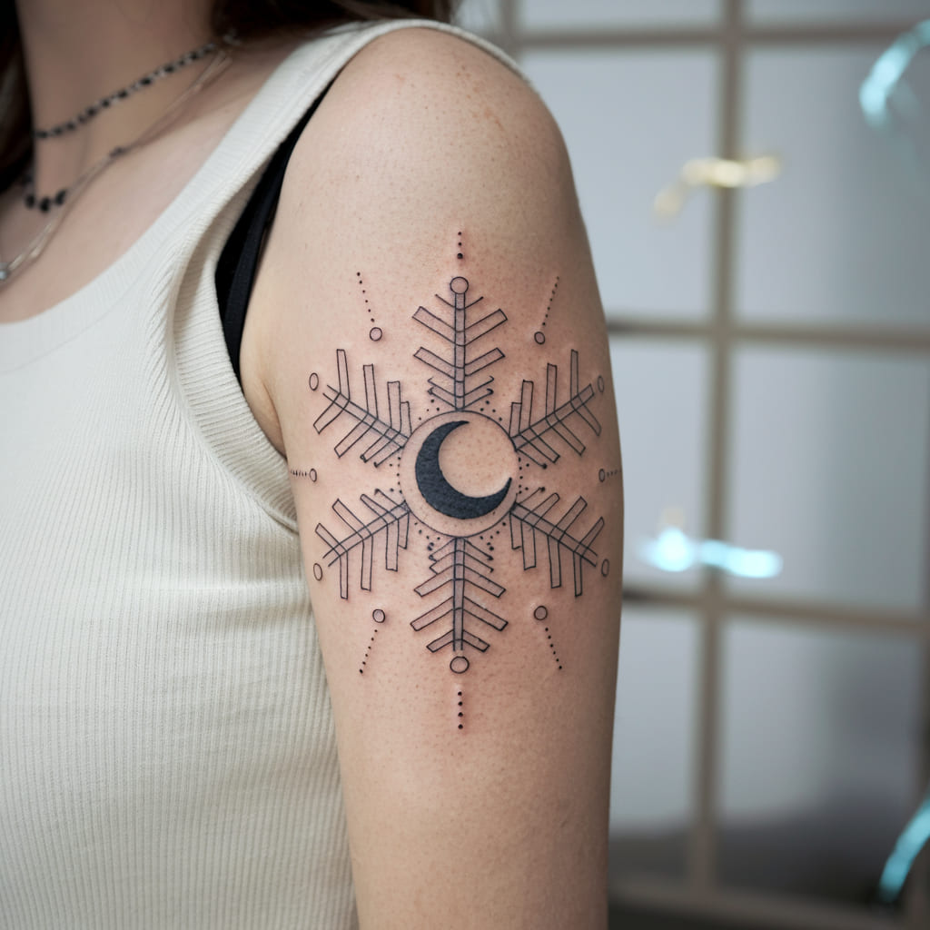 Snowflake with Moon