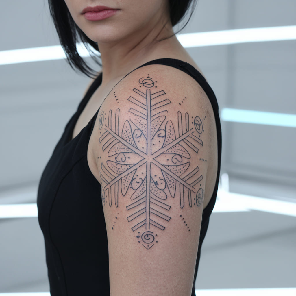 Snowflake with Spiritual Symbols