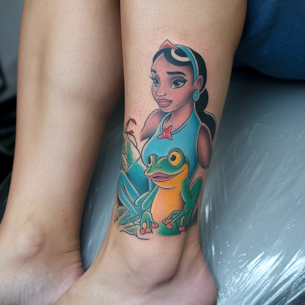 Tiana and Naveen as Frogs Tattoo