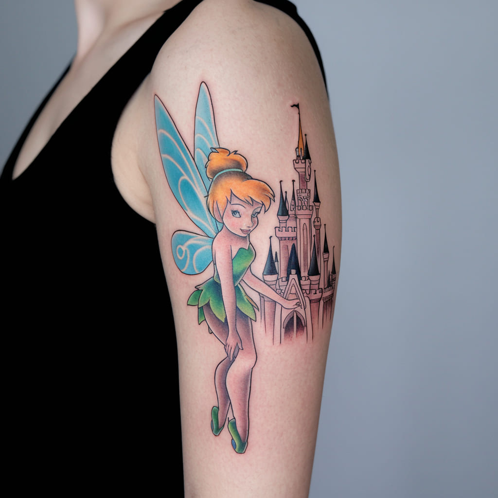 Tinker Bell and Castle Tattoo