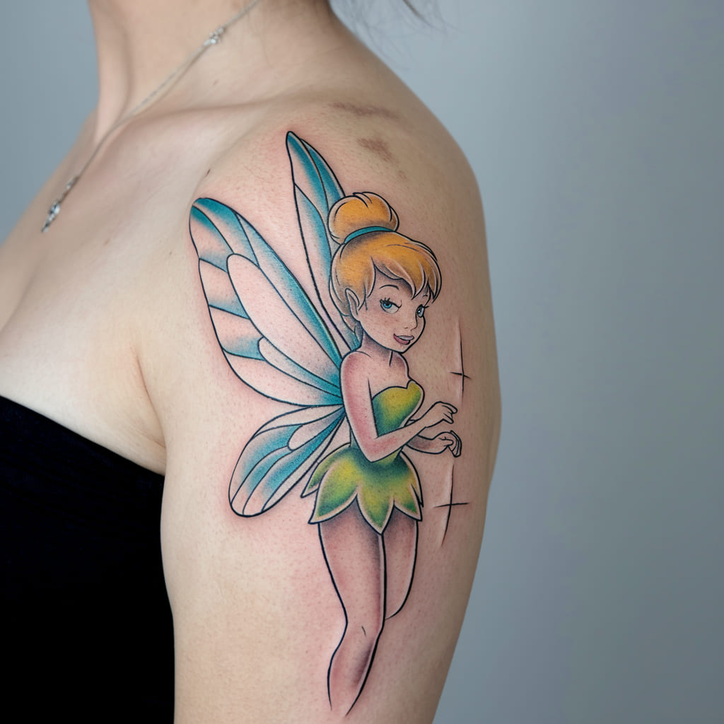 Tinker Bell with Butterfly Wings Tattoo