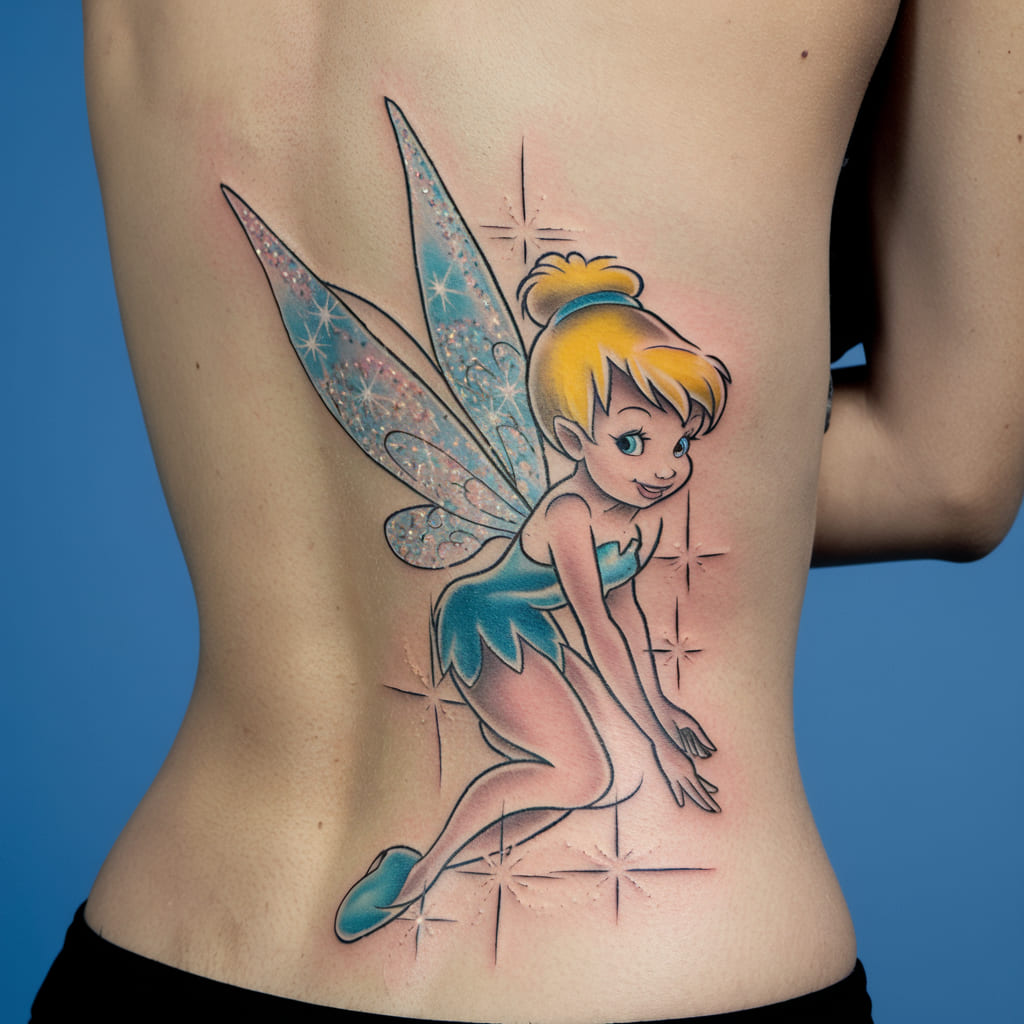 Tinker Bell with Sparkling Wings Tattoo