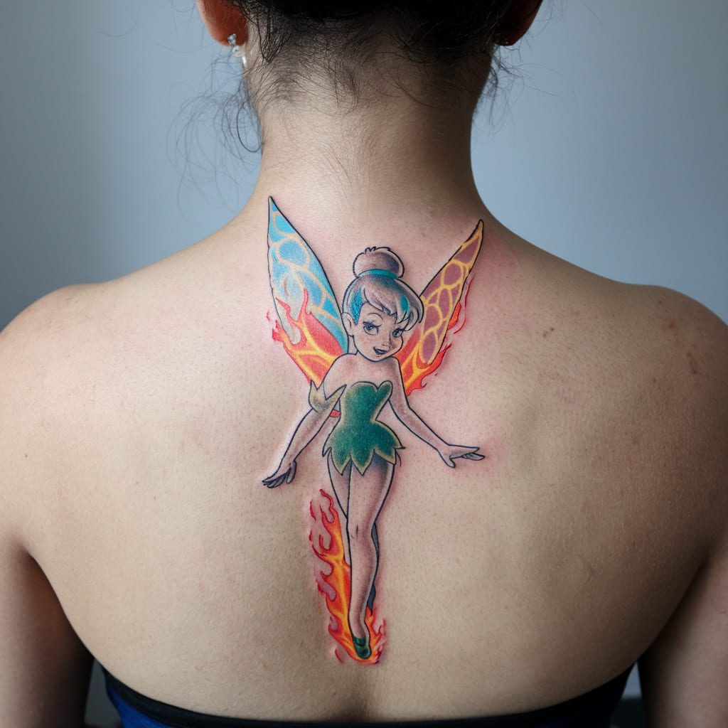 Tinker Bell with Wings of Fire Tattoo