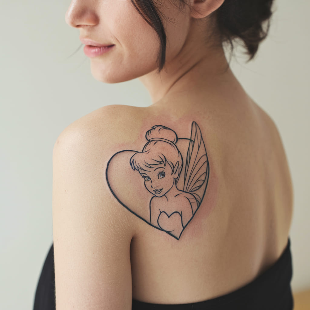 Tinker Bell with a Heart Tattoo