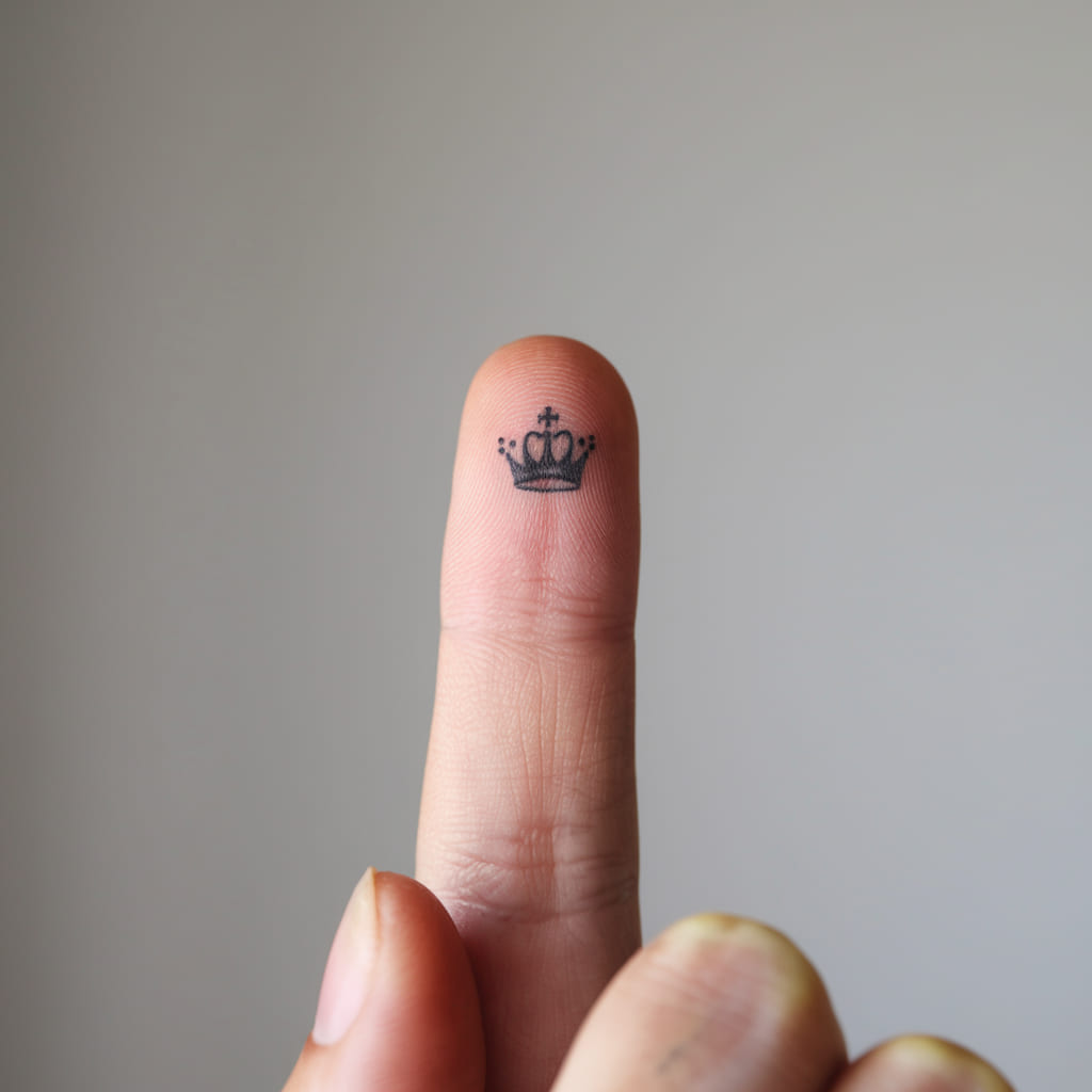 Tiny Crown Above the Finger