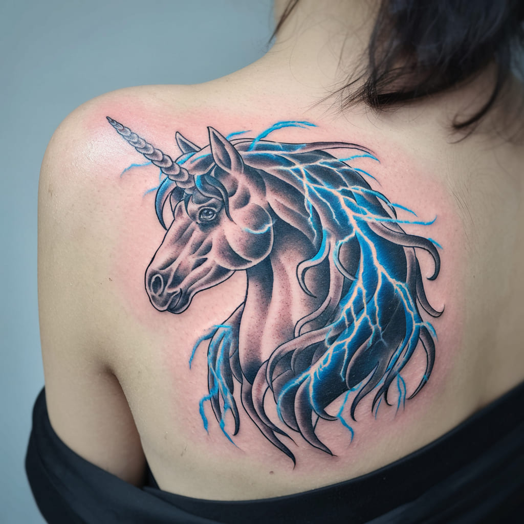 Unicorn with Lightning Mane