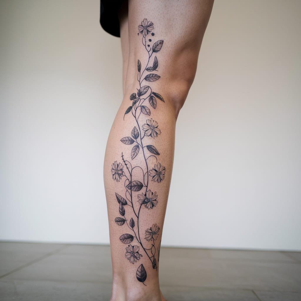 Vine Around the Leg Tattoo