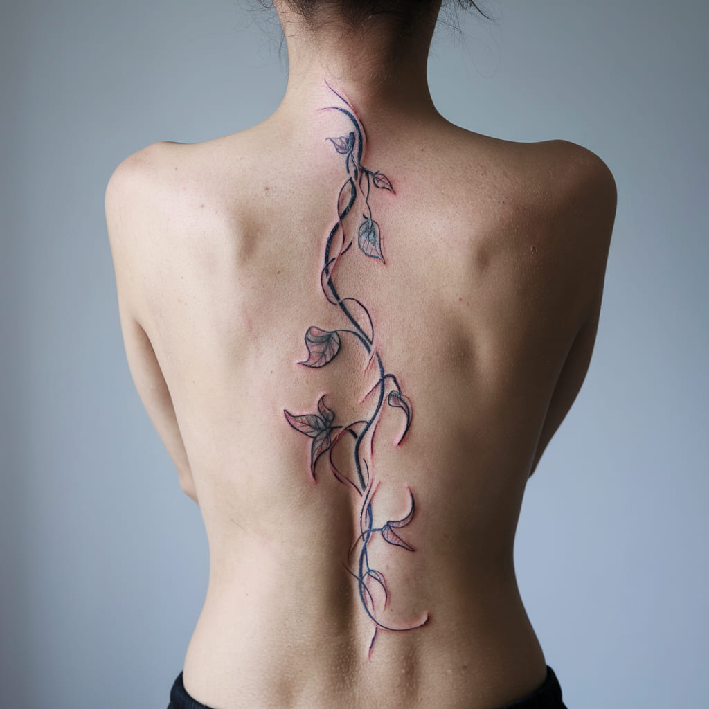 Vine Around the Spine Tattoo