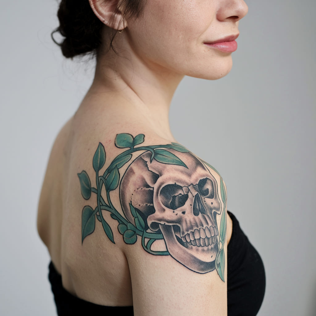 Vine and Skull Tattoo