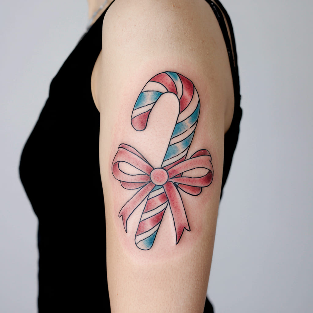 Watercolor Candycane with Soft Blush