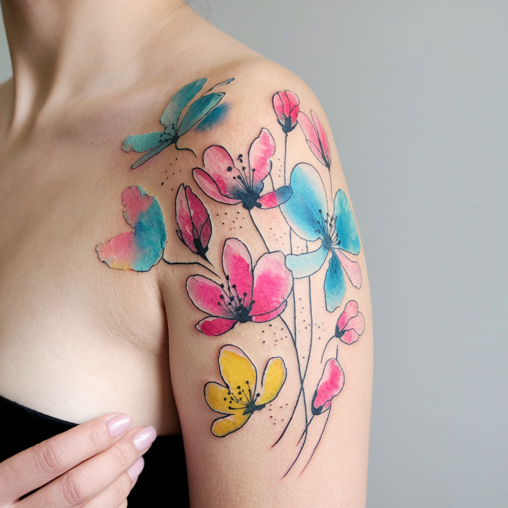 Whimsical Watercolor Blossoms